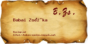 Babai Zsóka névjegykártya
